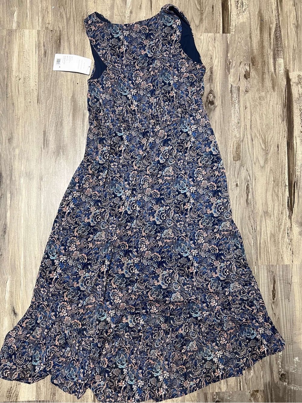 Sleeveless Navy Floral High-Low Dress - Picture 5 of 6